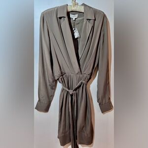 NWT HALSTON MARGO MINI SHIRT DRESS IN CREPE DE CHINE SZ 6 $495 Sold Out Online